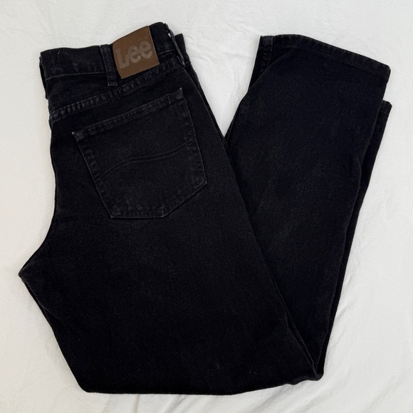 Vintage 90s Lee Jeans Black Size 34 - Picture 1 of 11